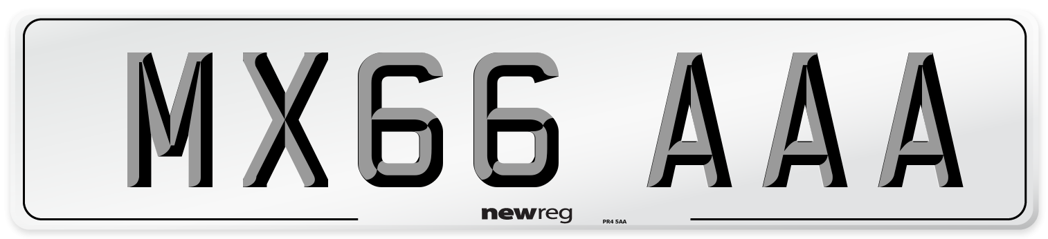 MX66 AAA Number Plate from New Reg